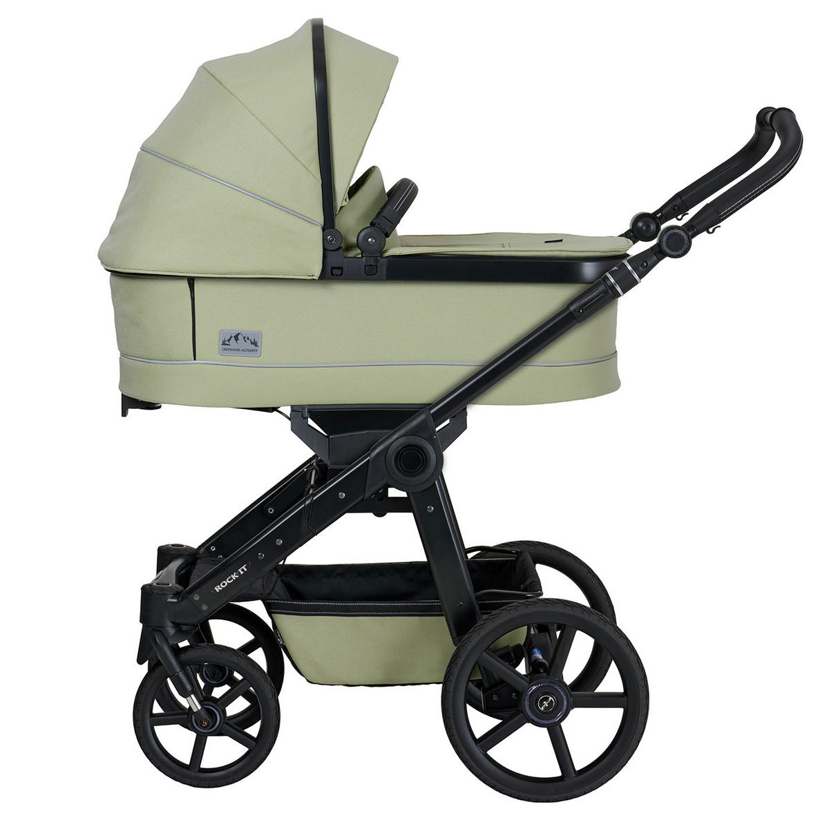 KINDERWAGENSET ROCK IT Outdoor  - Schwarz/Hellgrün, Basics, Textil/Metall (102/58/120cm) - Hartan