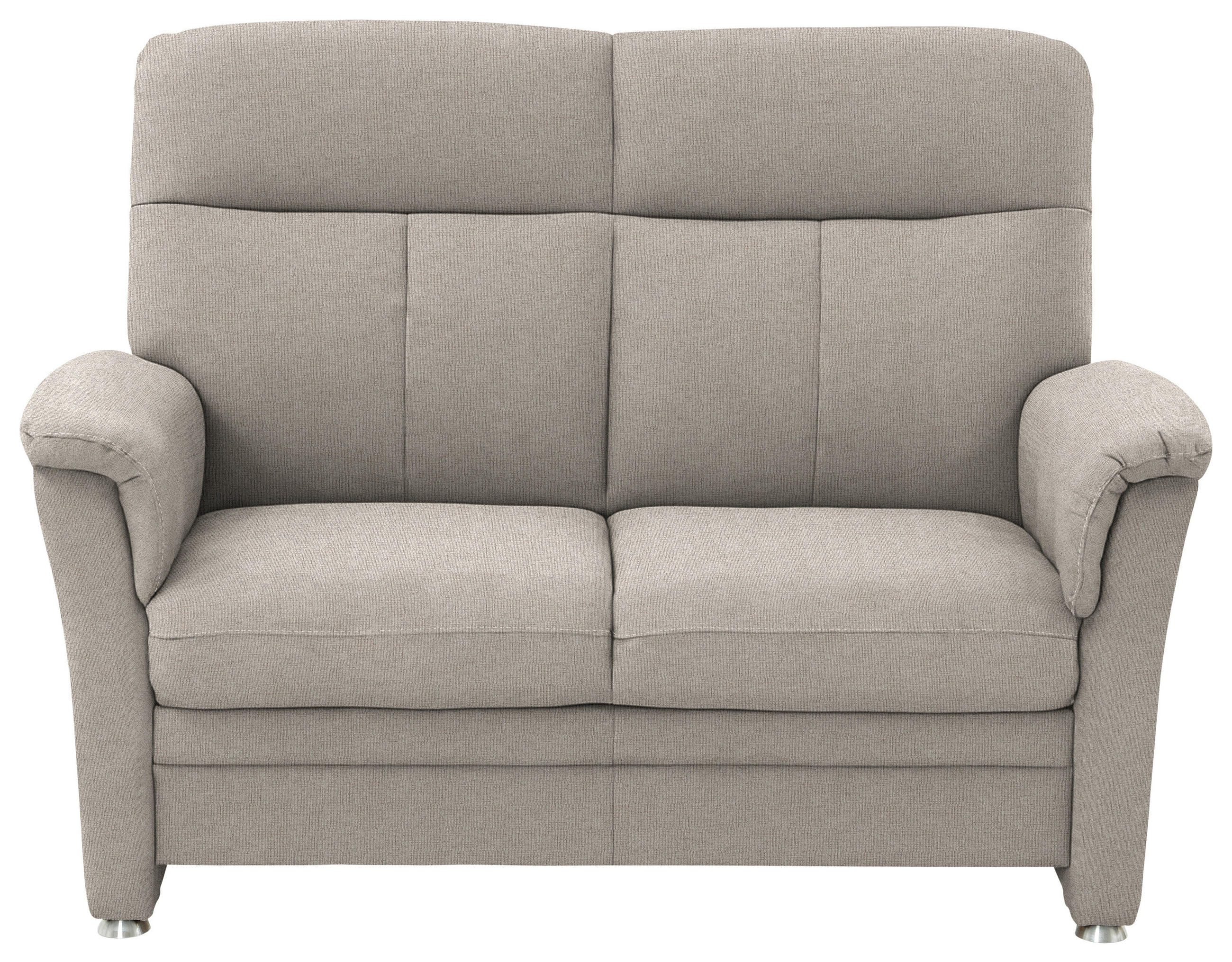 2-SITZER-SOFA  in Flachgewebe Beige  - Beige/Alufarben, KONVENTIONELL, Textil/Metall (142/100/89cm) - Beldomo Comfort