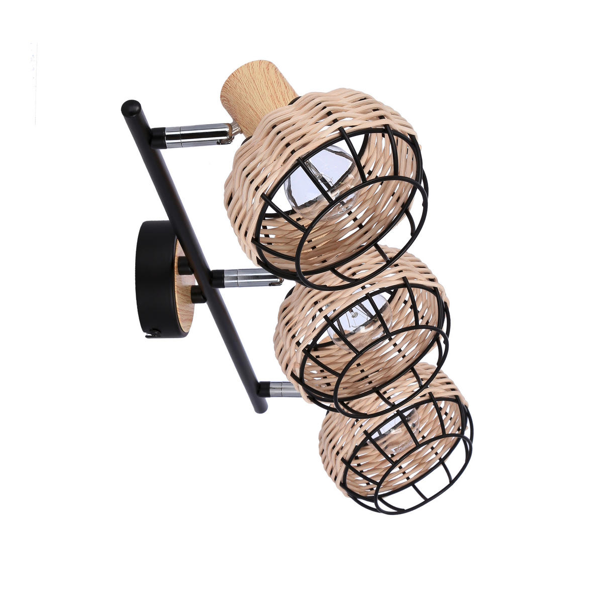 SPOTLIGHT Tajga 64/12/18 cm   - svart, Natur, metall/trä (64/12/18cm)