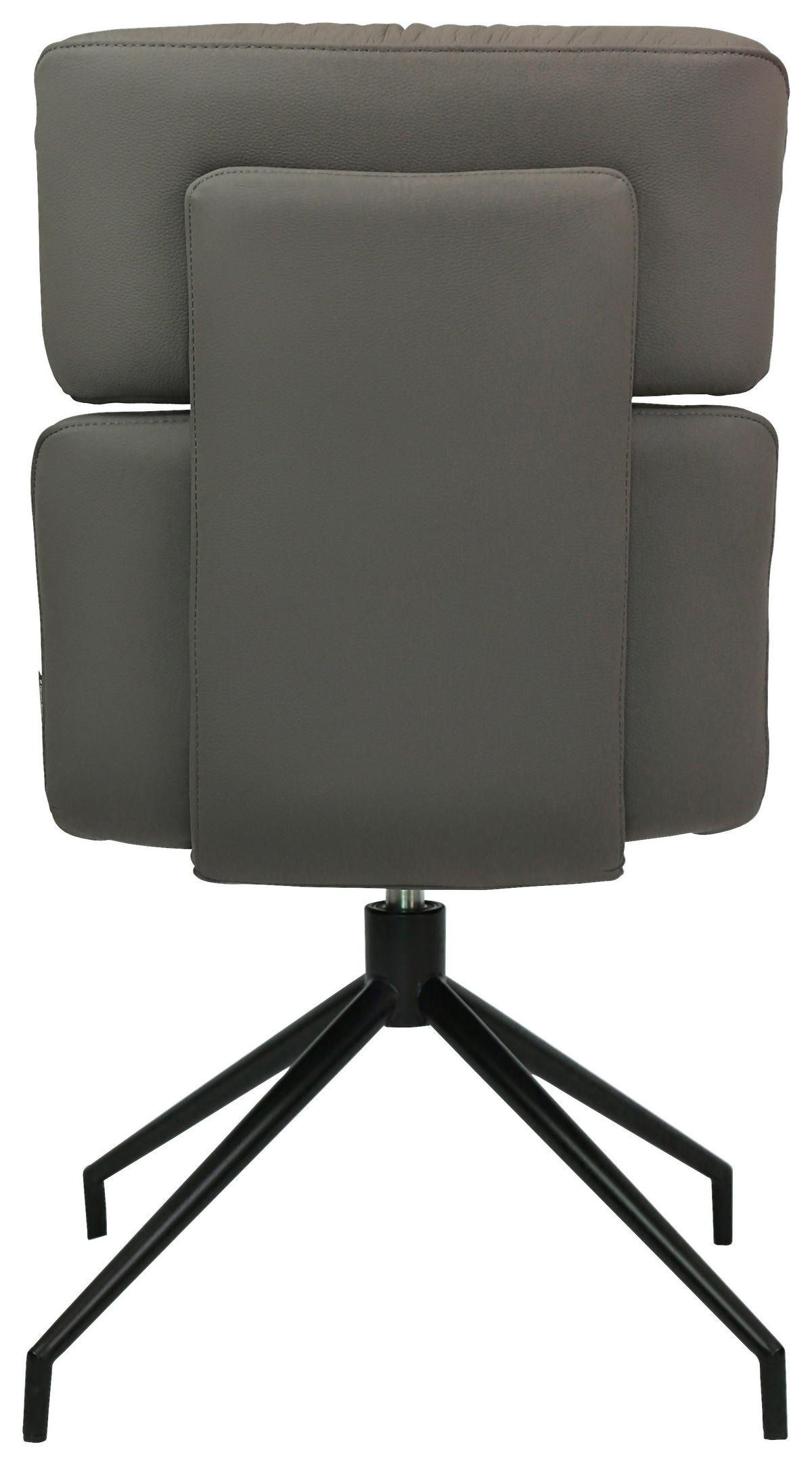 STUHL Echtleder Schwarz, Dunkelgrau  - Dunkelgrau/Schwarz, Design, Leder/Metall (50/92/64,5cm) - Dieter Knoll