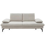 2,5-SITZER Dieter Knoll in Echtleder Ecru   - Ecru/Schwarz, Design, Leder/Metall (212/86/94cm) - Dieter Knoll