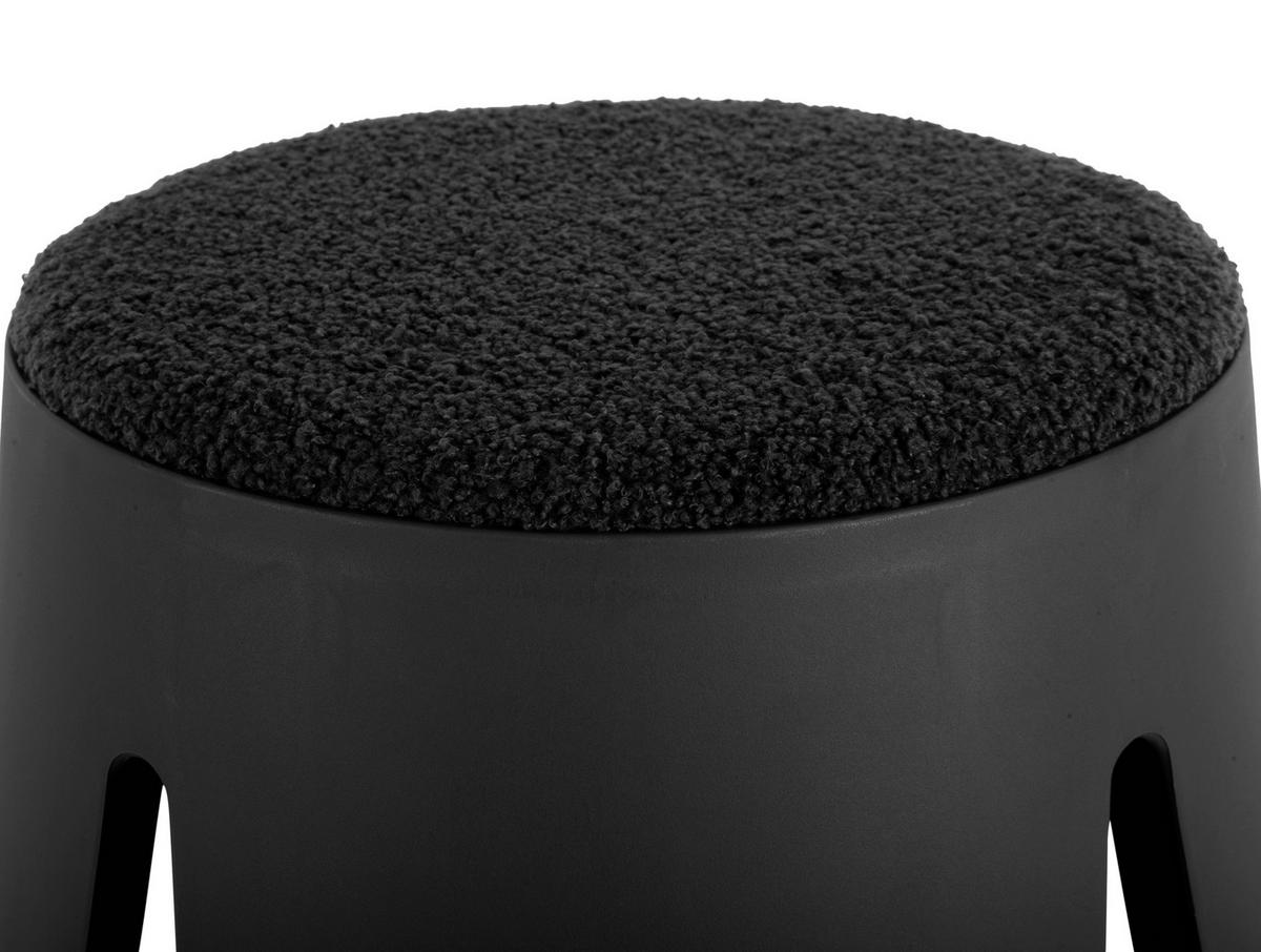 HOCKER Schwarz  - Schwarz, KONVENTIONELL, Kunststoff (44/46/44cm) - Leitmotiv