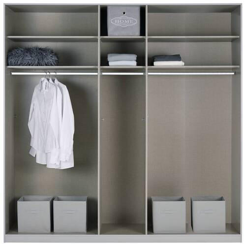 DREHTÜRENSCHRANK in Grau, Silberfarben  - Silberfarben/Alufarben, Modern, Holzwerkstoff (226/229/54cm) - Rauch Möbel