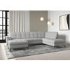 WOHNLANDSCHAFT in Flachgewebe Hellgrau  - Hellgrau/Schwarz, Modern, Textil/Metall (164/319/212cm) - Sit & More