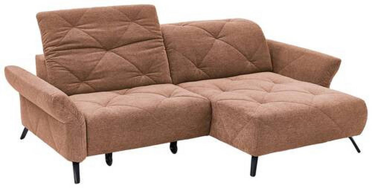 ECKSOFA in Webstoff Kupferfarben  - Schwarz/Kupferfarben, Design, Textil/Metall (244/173cm) - Moderano