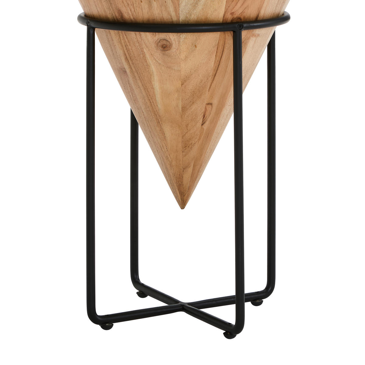 BEISTELLTISCH 31/31/46 cm Akazie vollmassiv Schwarz, Akaziefarben rund  - Schwarz/Akaziefarben, LIFESTYLE, Holz/Metall (31/31/46cm) - Landscape