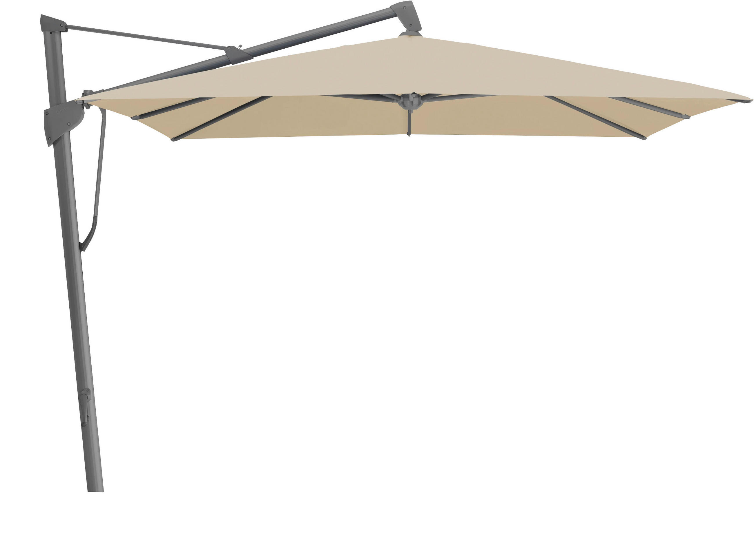 AMPELSCHIRM 350x350 cm Creme  - Anthrazit/Creme, KONVENTIONELL, Textil/Metall (350/350cm) - Glatz