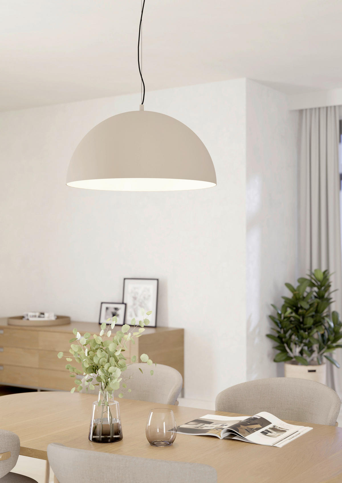 HÄNGELEUCHTE Gaetano 53,5/150 cm  - Sandfarben/Creme, Basics, Metall (53,5/150cm) - Eglo