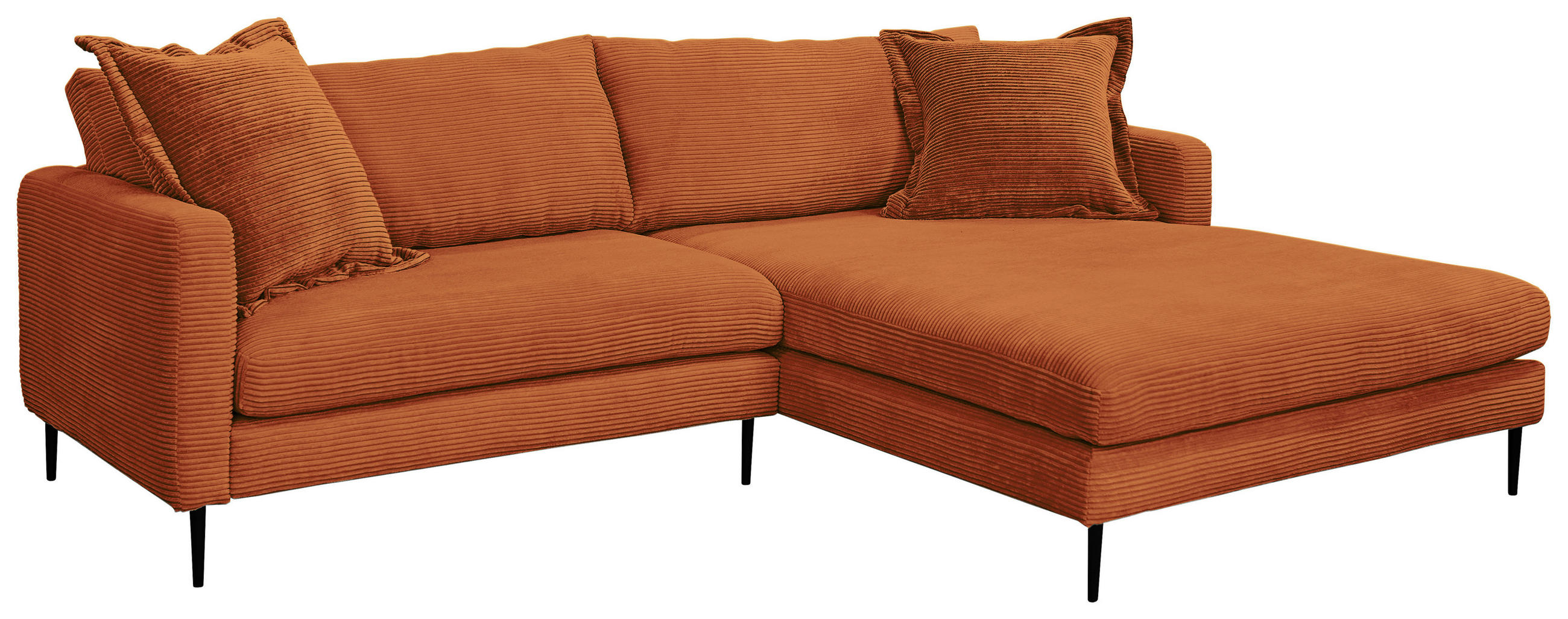 HÖRNSOFFA i manchester terrakotta  - svart/terrakotta, Design, metall/textil (268/193cm) - P & B