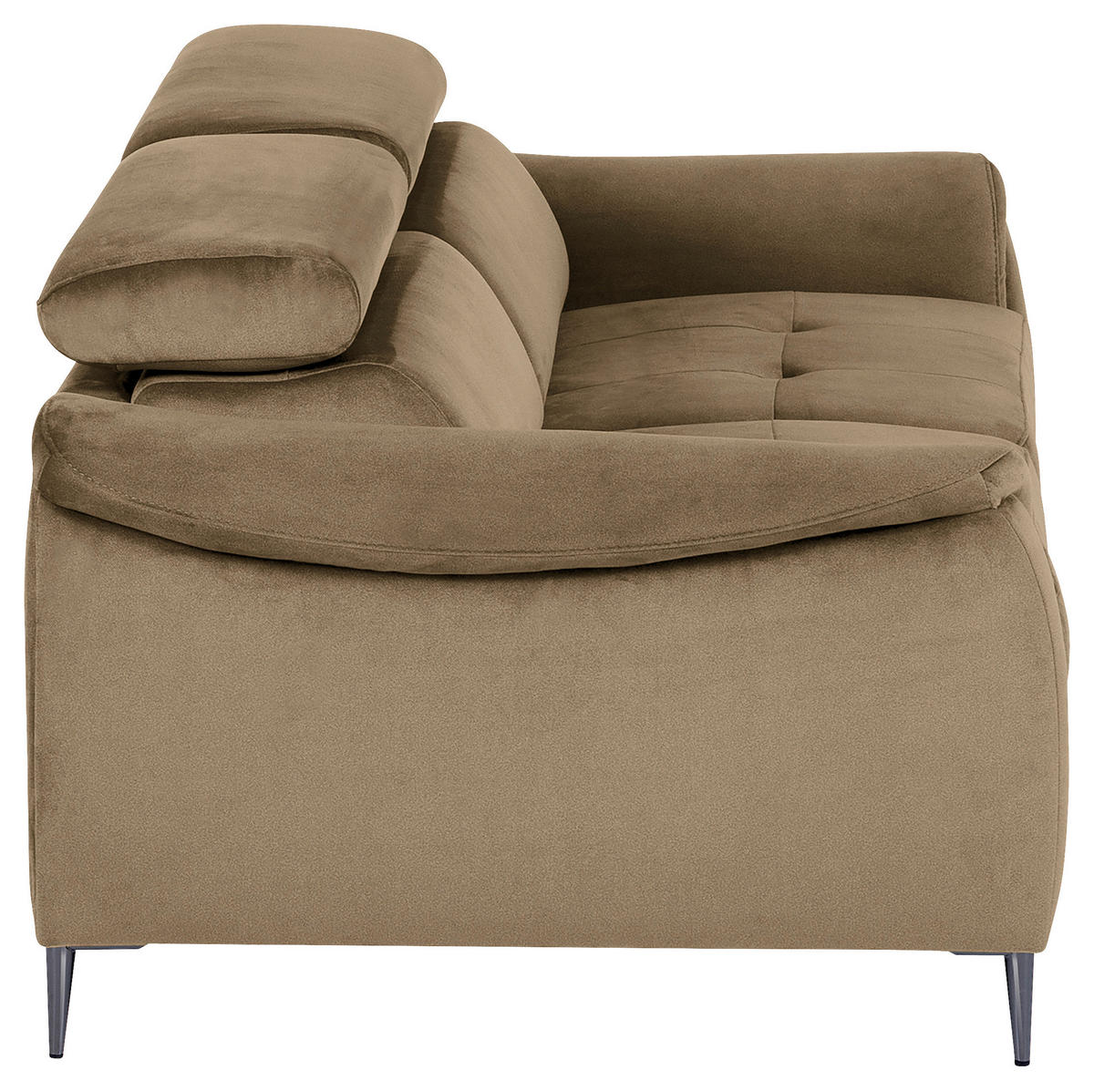 SCHLAFSOFA in Textil Hellbraun  - Chromfarben/Hellbraun, Design, Textil/Metall (203/77-98/103cm) - MID.YOU