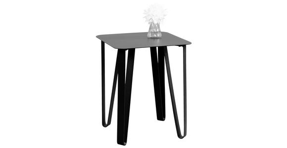 BEISTELLTISCH quadratisch Schwarz  - Schwarz, Design, Metall (40/40/50cm) - Xora