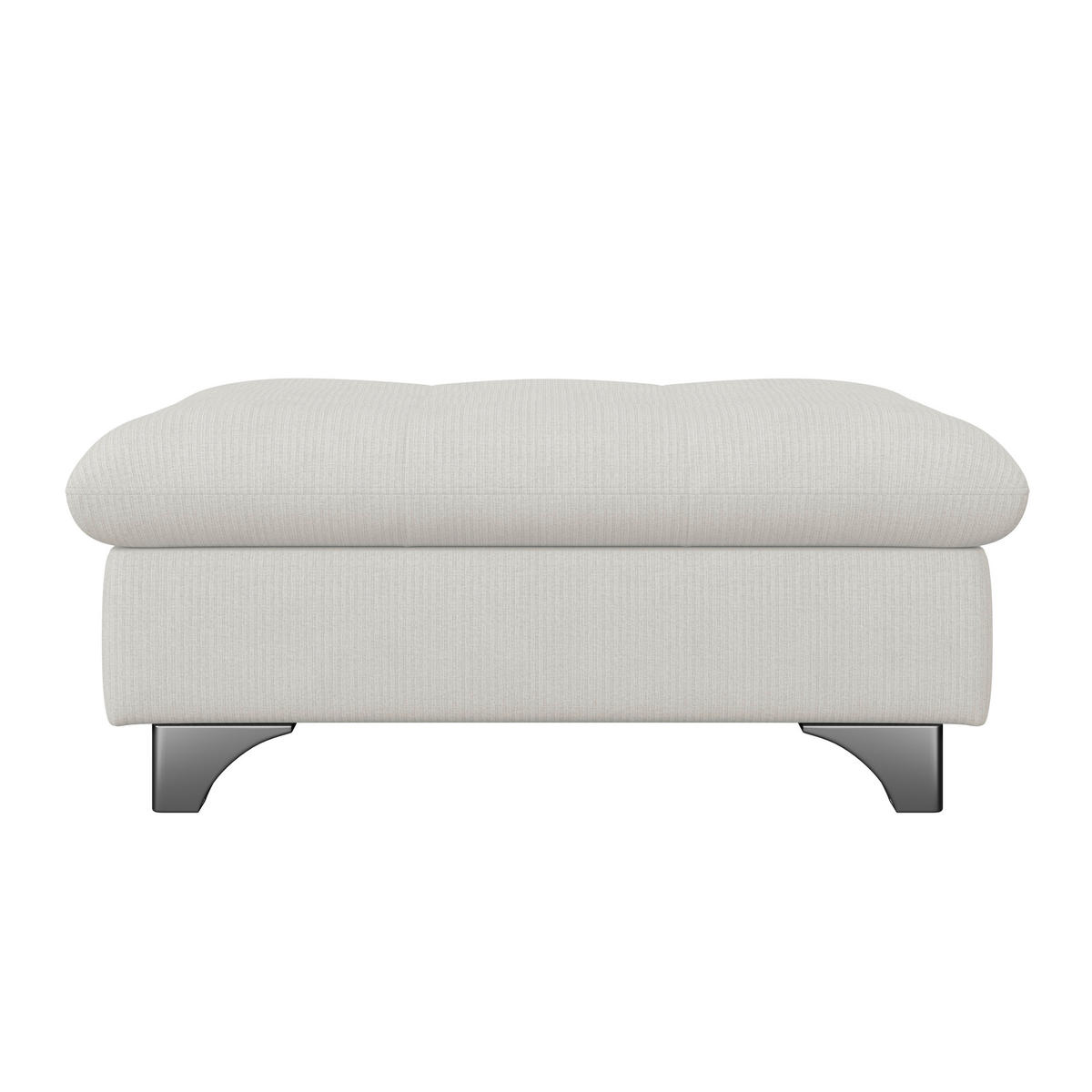 HOCKER Chenille Creme  - Chromfarben/Creme, KONVENTIONELL, Textil/Metall (108/46/108cm) - Livetastic