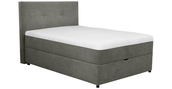 BOXBETT 100/200 cm,  in Dunkelgrau, Matratze, Bettkasten, Topper, H3 = fest  - Dunkelgrau/Schwarz, KONVENTIONELL, Kunststoff/Textil (100/200cm) - Carryhome