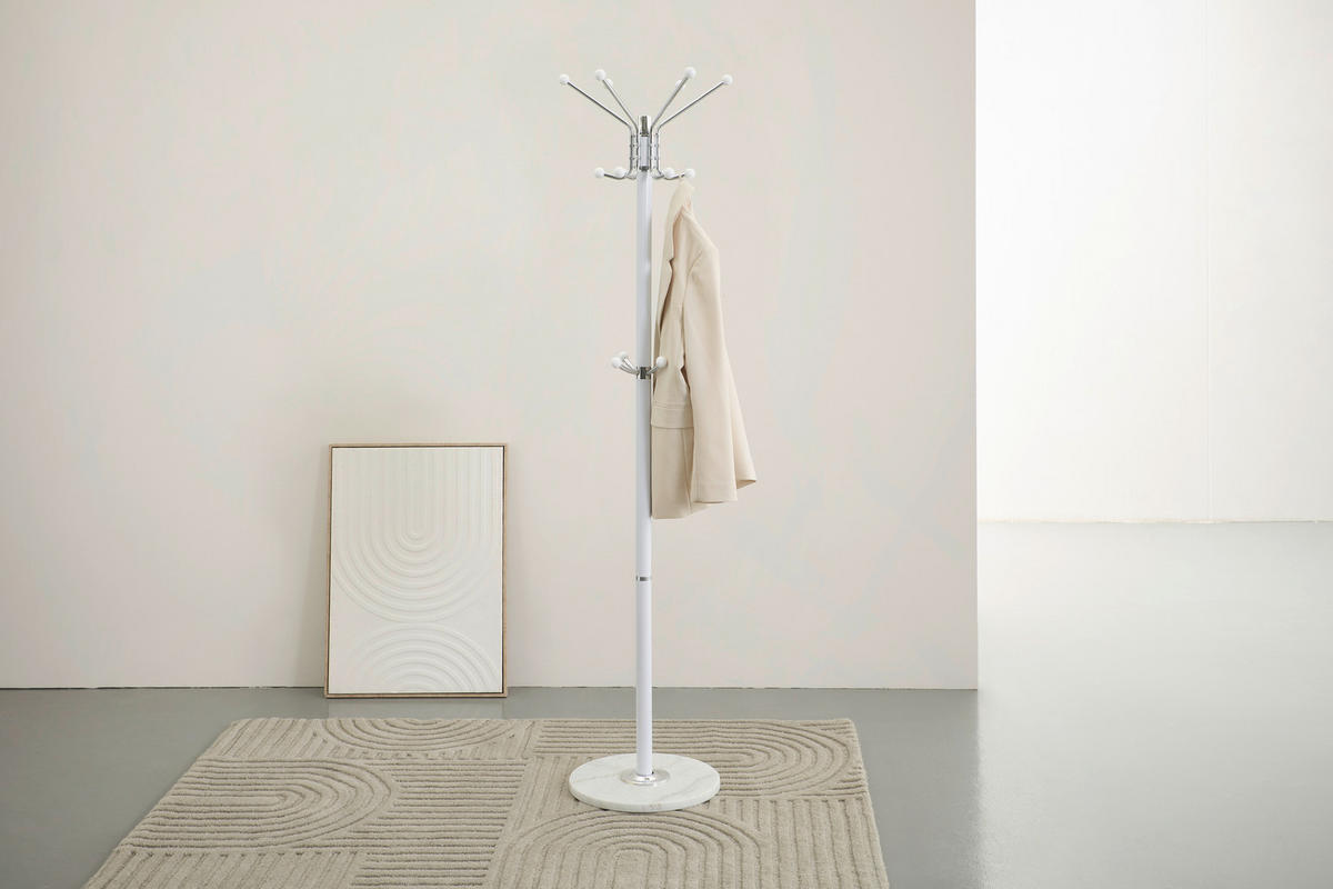 KLEIDERSTÄNDER in Weiß 37/172/37 cm   - Weiß, Basics, Kunststoff/Stein (37/172/37cm) - Carryhome