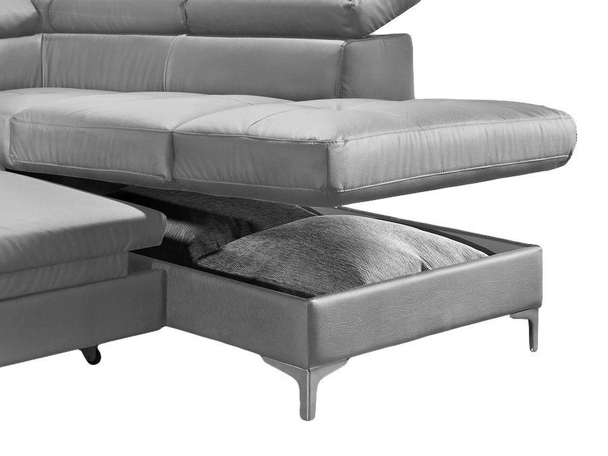 ECKSOFA in Echtleder Rot  - Chromfarben/Rot, Design, Leder/Metall (227/168cm) - Livetastic