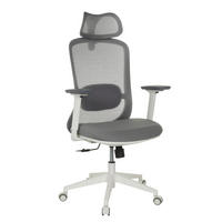 DREHSTUHL Netzbespannung Grau  - Weiß/Grau, MODERN, Kunststoff/Textil (67/113 - 129/68cm) - MID.YOU