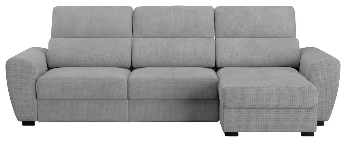 ECKSOFA Grau Mikrofaser  - Schwarz/Grau, KONVENTIONELL, Kunststoff/Textil (285/177cm) - Carryhome