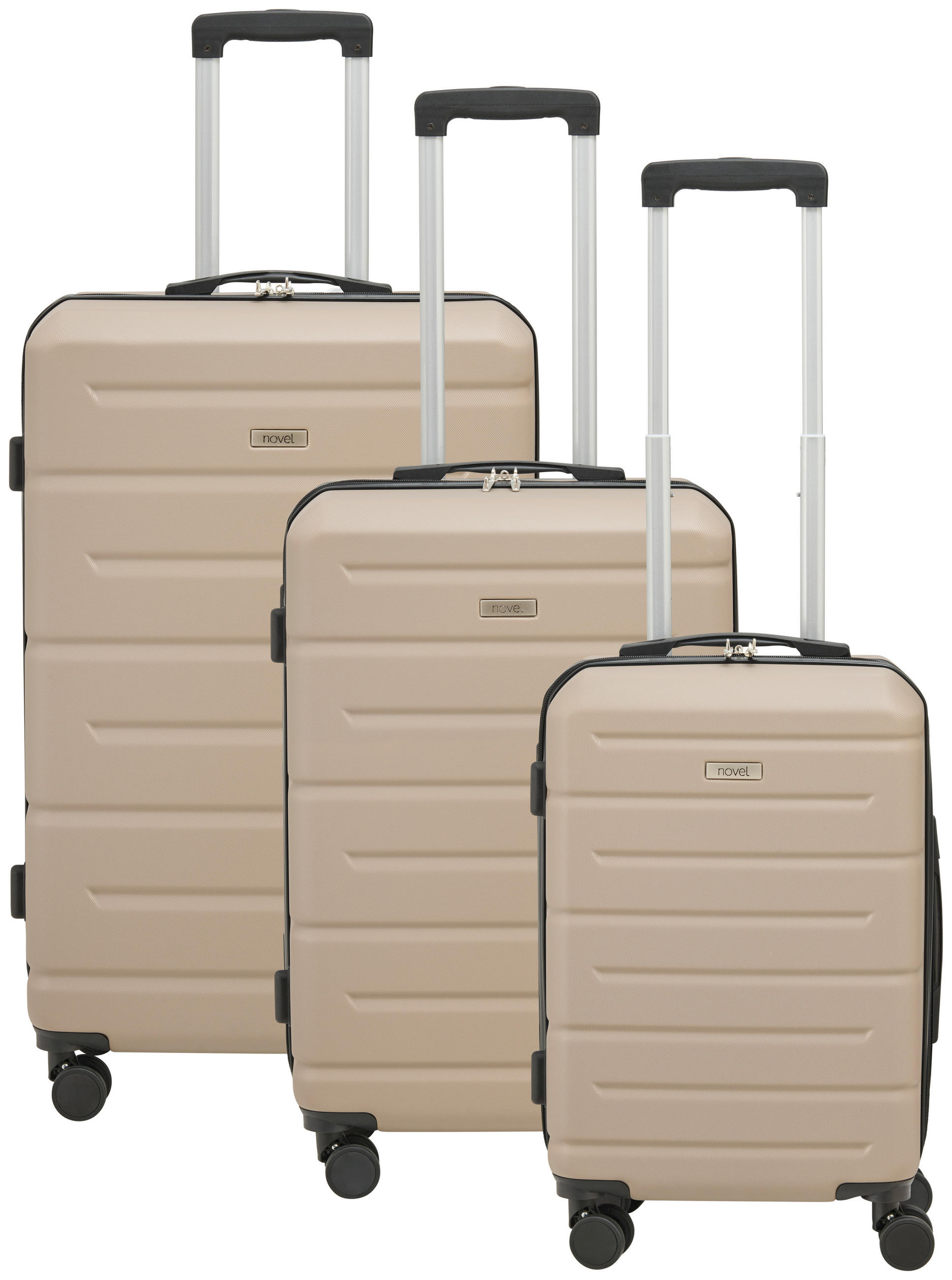 REISEKOFFERSET Braun 3-teilig  - Braun, Basics, Kunststoff/Textil - Novel