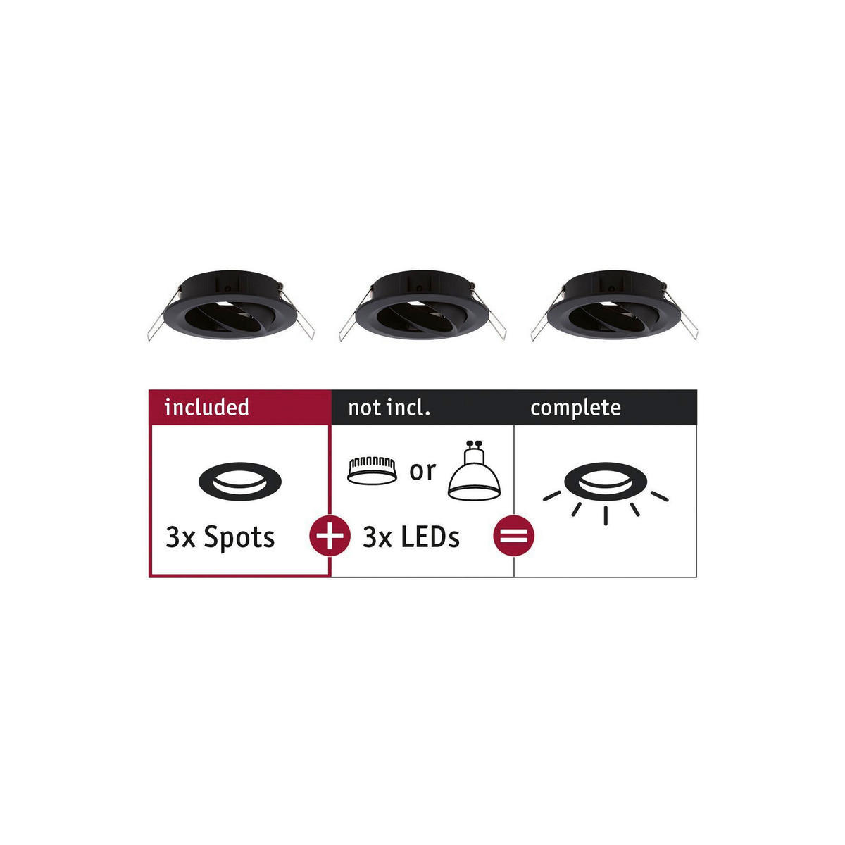 DECKENLEUCHTE 8,4 cm  - Schwarz/Alufarben, Basics, Metall (8,4cm) - Paulmann