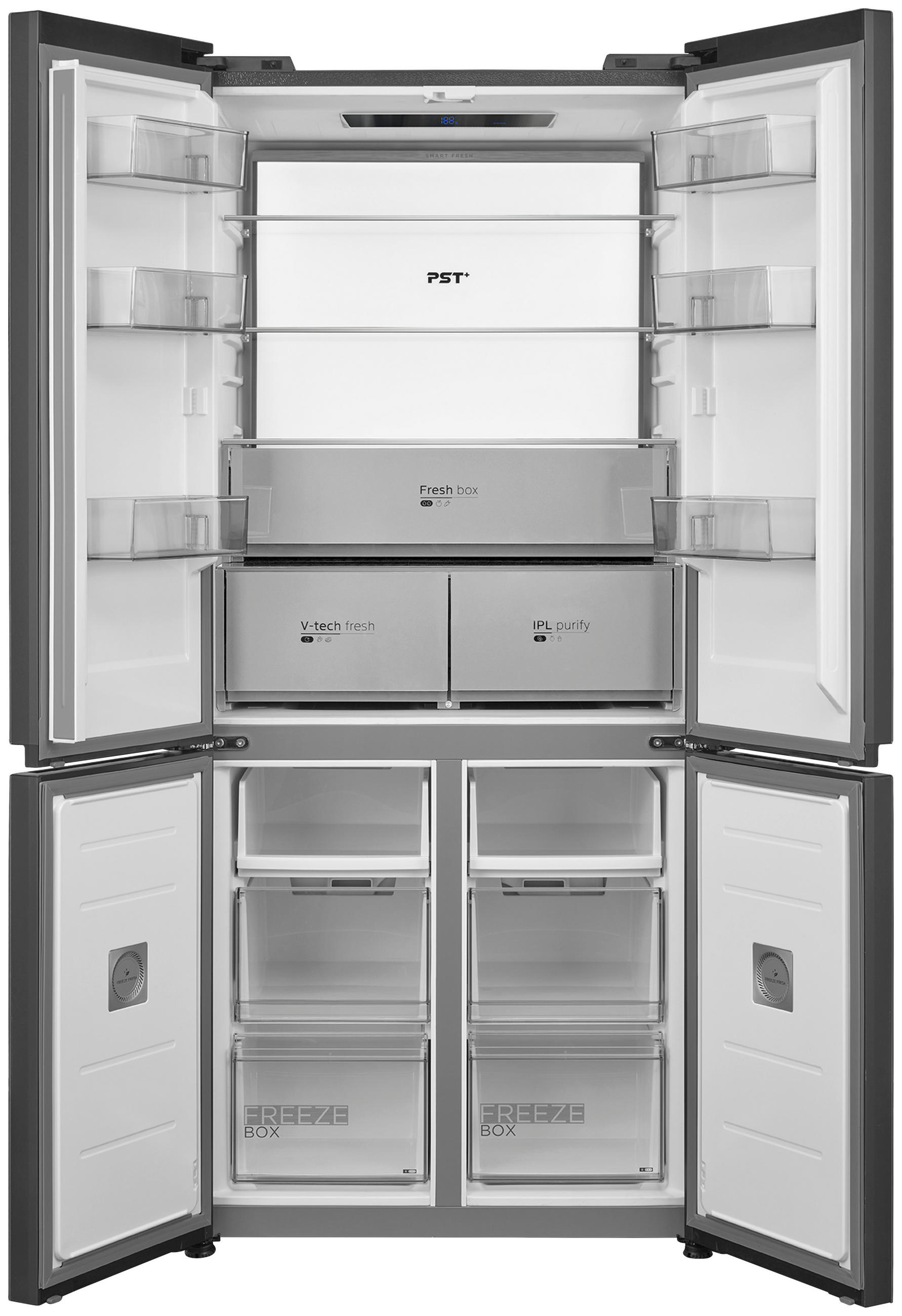 MULTI-DOOR MDRM706BIE70  - Schwarz, Basics, Glas/Metall (83,3/191/60cm) - Midea