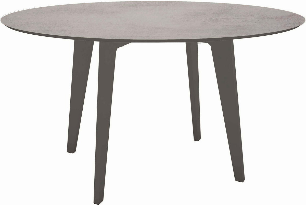GARTENTISCH 134/134/75 cm Metall, Kunststoff rund  - Anthrazit/Graubraun, Basics, Kunststoff/Metall (134/134/75cm) - Stern