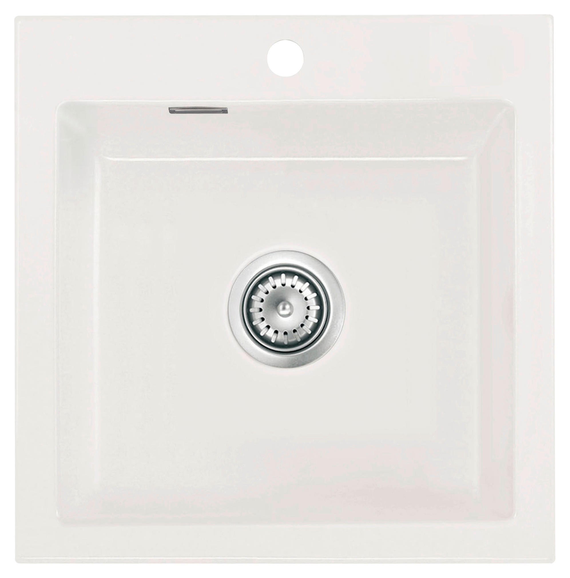 SPÜLE Mera 51 / 50010112  - Weiß Hochglanz, Basics, Keramik (51/51/20cm) - Systemceram