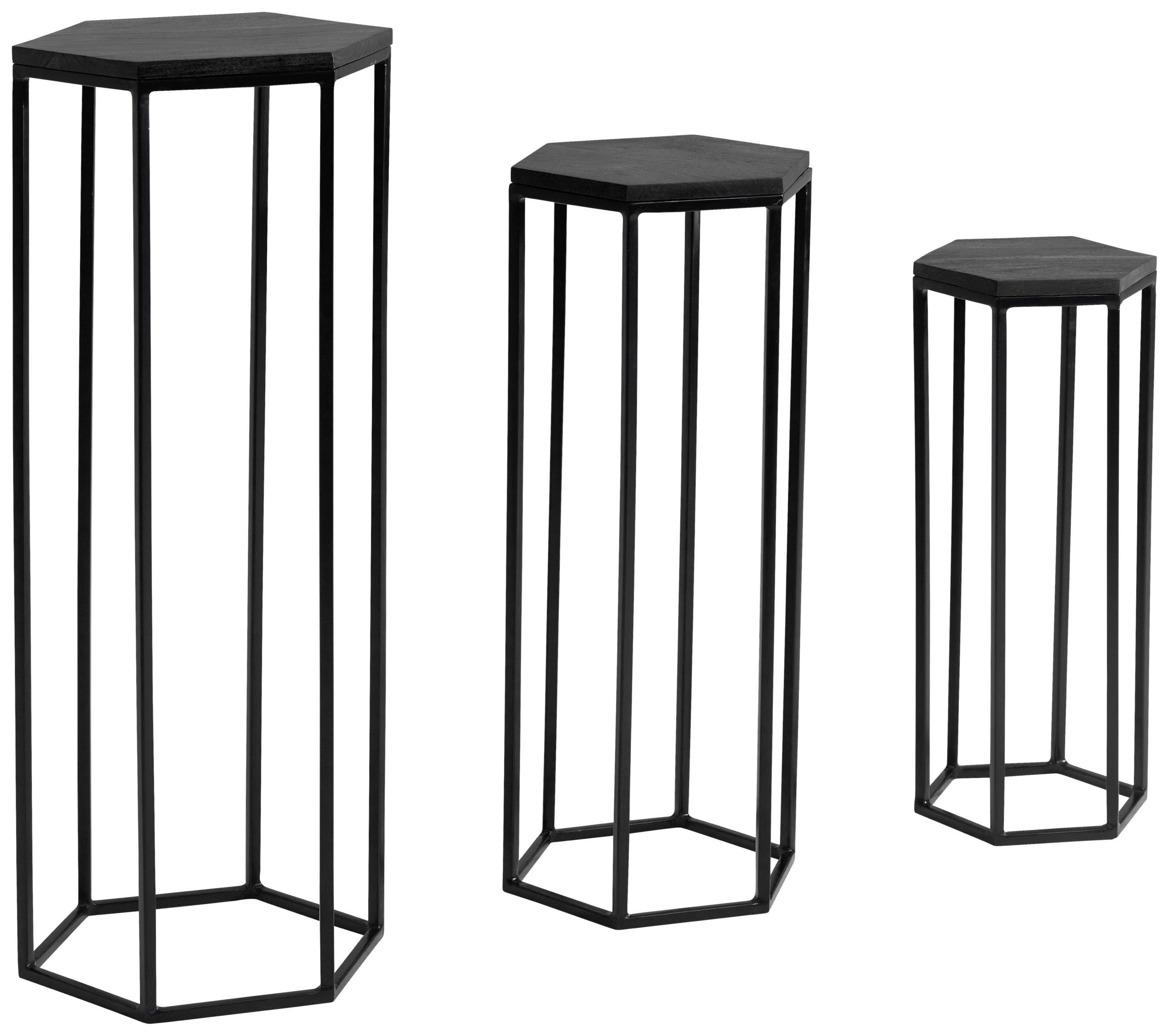 POMOĆNI STOLIĆ crna  drvo   - crna, Design, drvo/metal (35/35/90cm) - P & B