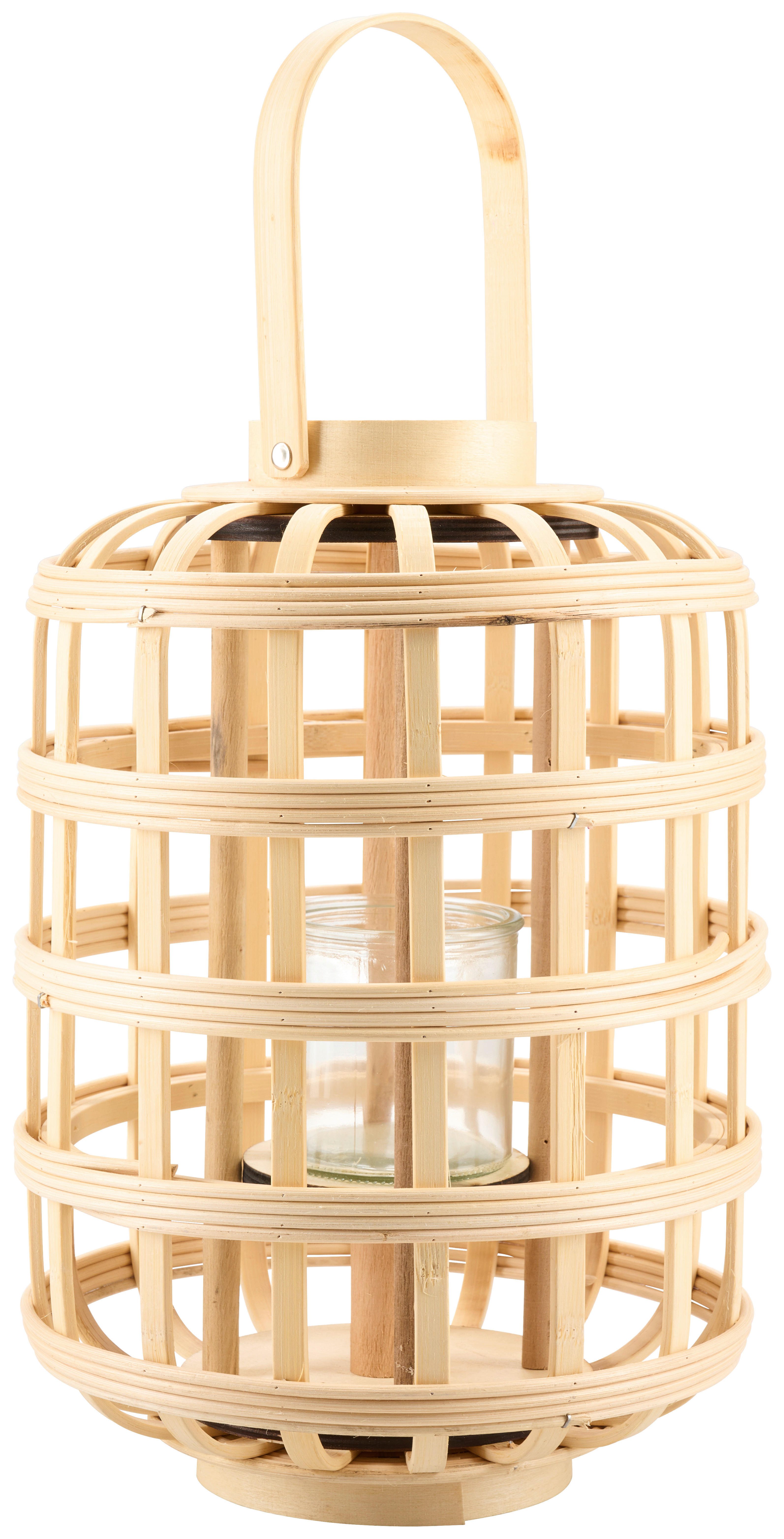 LATERNE - Naturfarben, Natur, Glas/Naturmaterialien (23,5/34,5cm) - Ambia Home