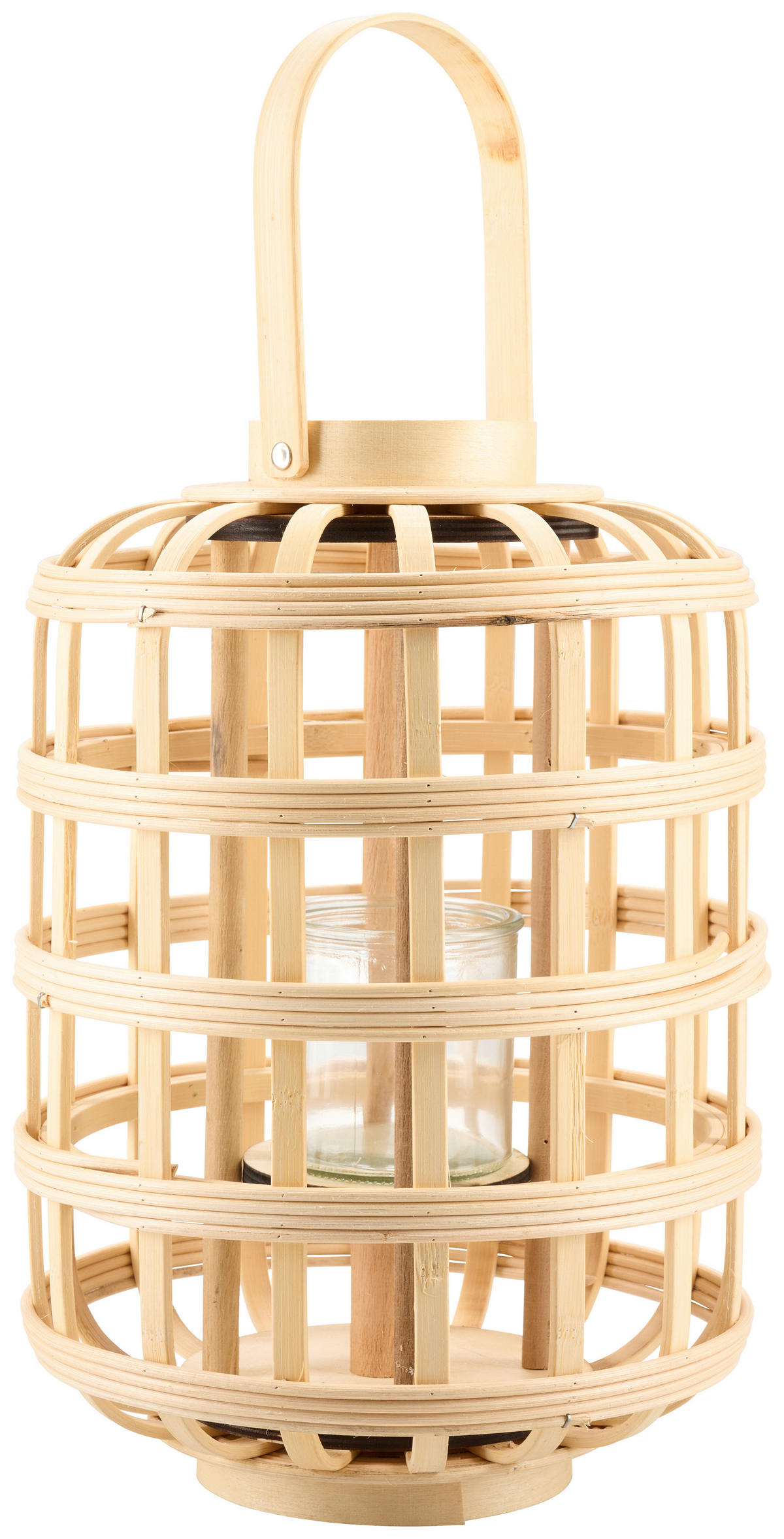 LATERNE - Naturfarben, Natur, Glas/Naturmaterialien (23,5/34,5cm) - Ambia Home