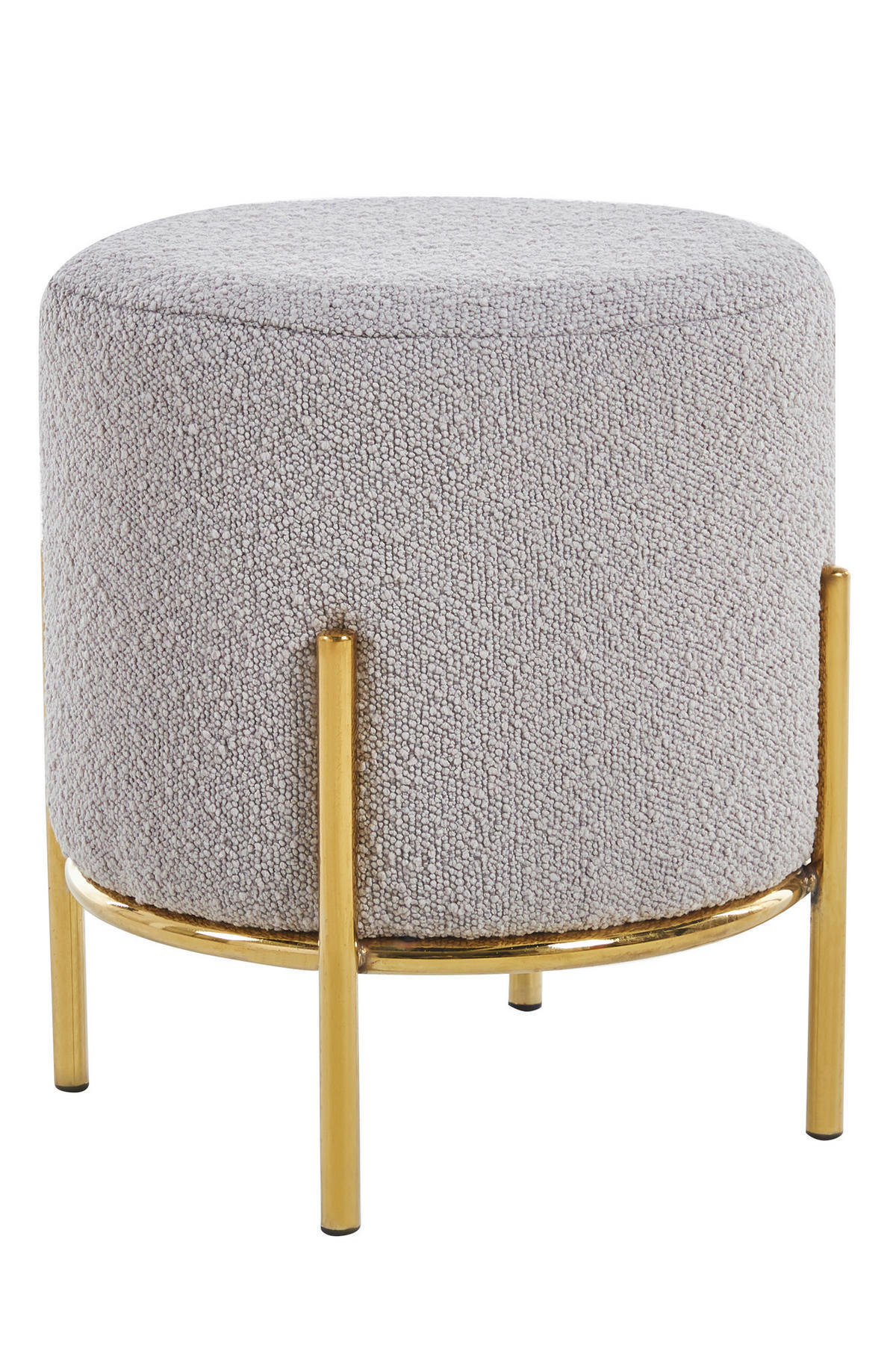 HOCKER in Textil Taupe, Goldfarben  - Taupe/Goldfarben, MODERN, Textil/Metall (35/38/35cm) - Livetastic