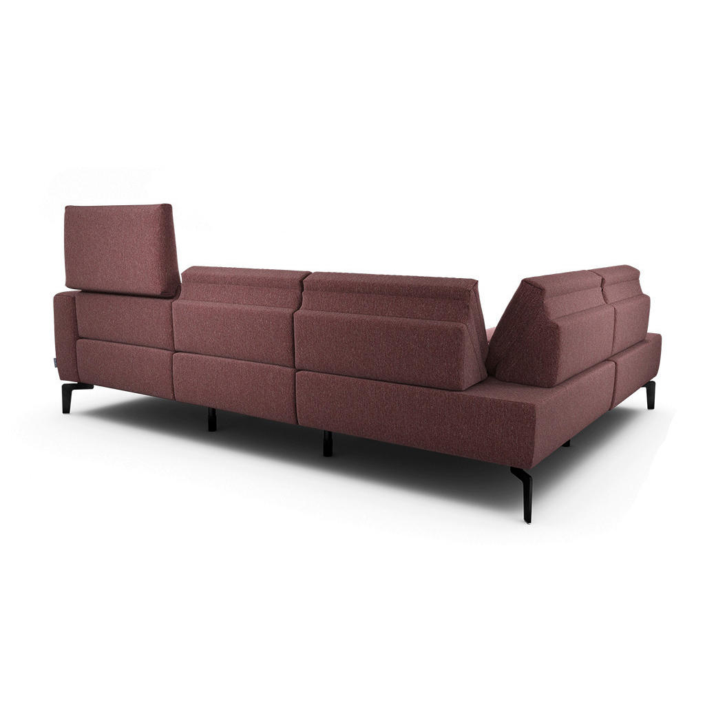 Thumbnail - Sensoo Ecksofa Cosy, Rot, Textil, 5-Sitzer, Ottomane links, L-Form, 256x193 cm, Stoffauswahl, Armteil links, rechts, Woh...