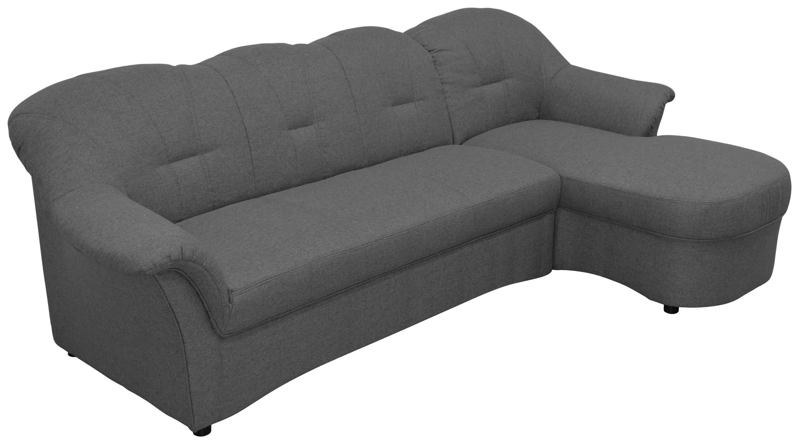 ECKSOFA Grau Webstoff - Schwarz/Grau, KONVENTIONELL, Textil (233/142cm)