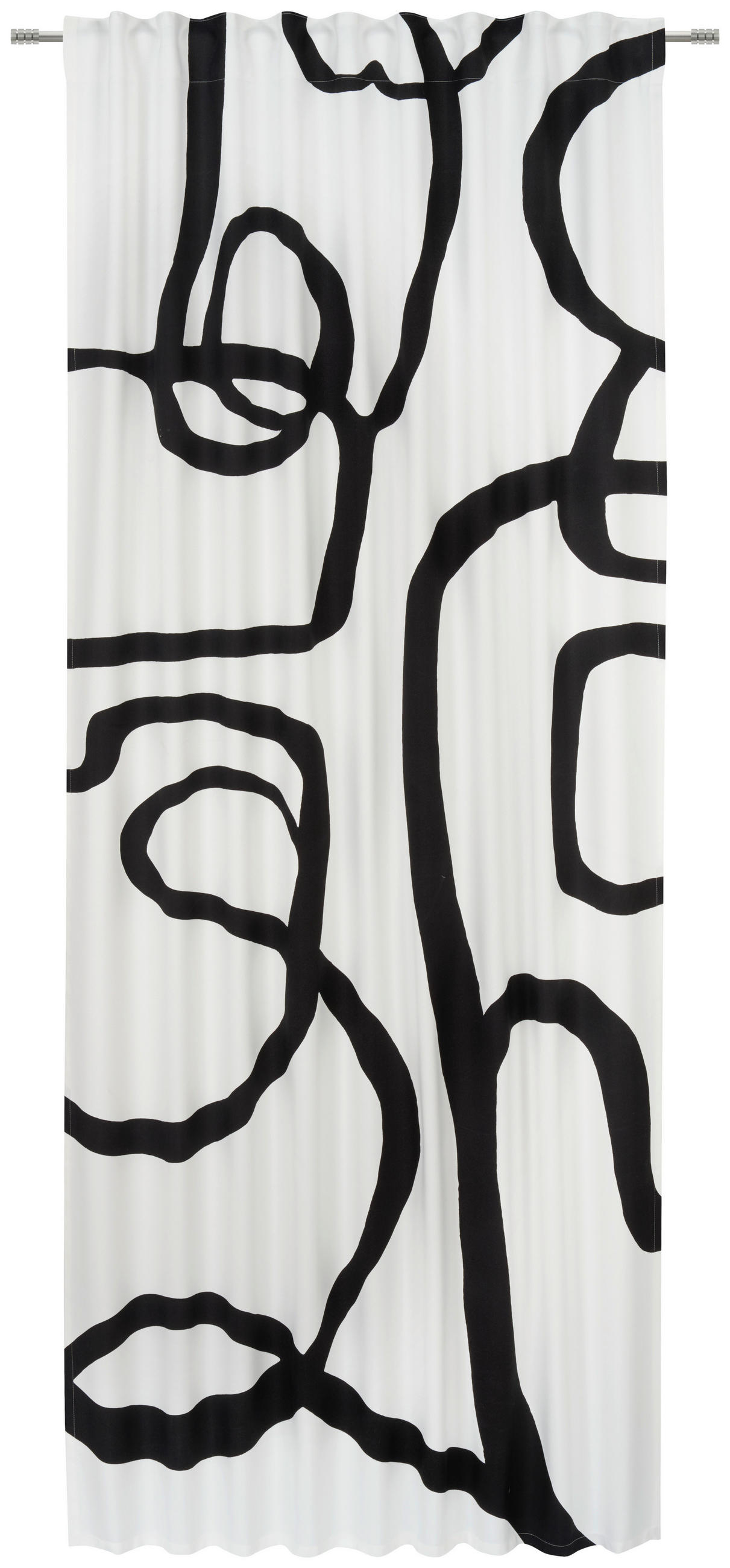 GOTOVA ZAVJESA crna, bijela 135/245 cm   - bijela/crna, Design, tekstil (135/245cm) - Esposa