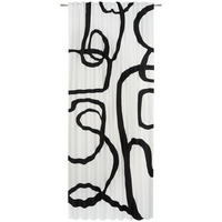 HOTOVÝ ZÁVĚS, neprůsvitné, 135/245 cm - bílá/černá, Design, textil (135/245cm) - Esposa