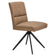 STUHL Echtleder Braun  - Schwarz/Braun, Design (48/91/67cm) - Moderano