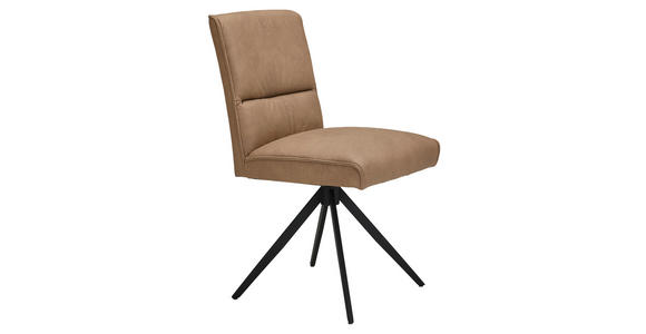 STUHL Echtleder Braun  - Schwarz/Braun, Design (48/91/67cm) - Moderano
