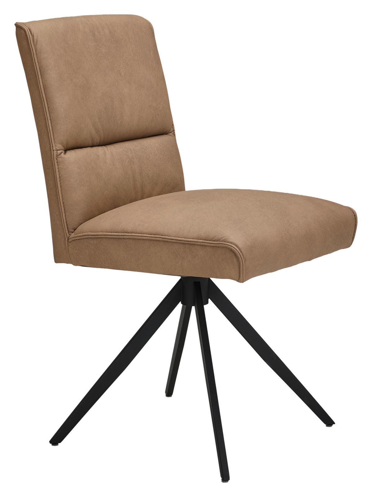 STUHL Echtleder Braun  - Schwarz/Braun, Design (48/91/67cm) - Moderano