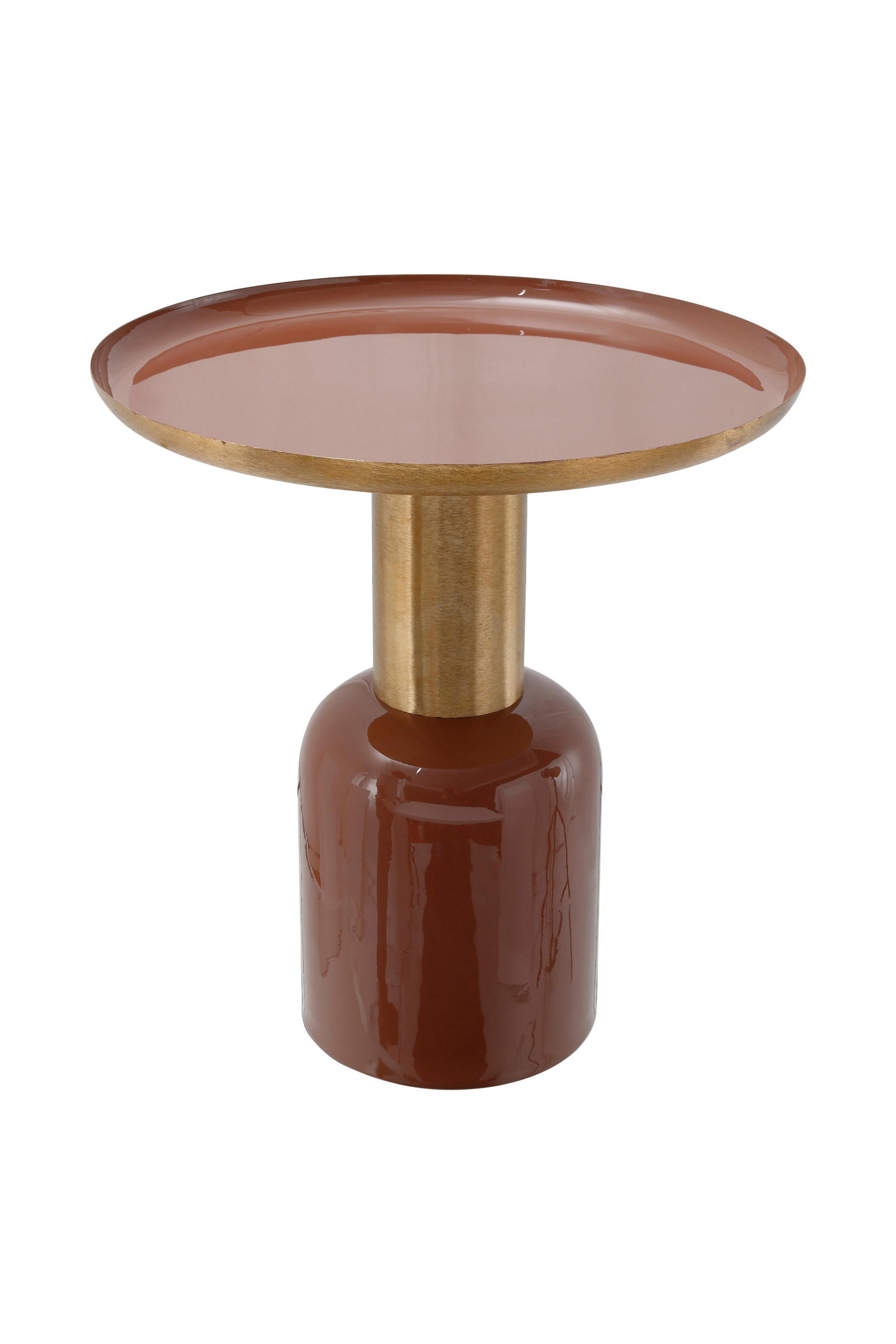 BEISTELLTISCH Braun, Goldfarben  - Goldfarben/Braun, Basics, Metall (49,5/52/49,5cm) - Kayoom