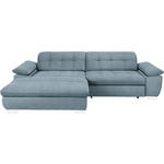 ECKSOFA in Mikrofaser Blaugrau  180/265 cm  - Chromfarben/Blaugrau, Design, Textil/Metall (180/265cm) - Carryhome
