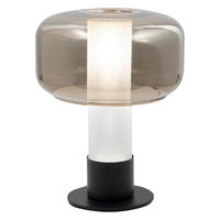 TISCHLEUCHTE Flick 22/28 cm   - Rotbraun/Schwarz, LIFESTYLE, Glas/Metall (22/28cm) - Fabas Luce