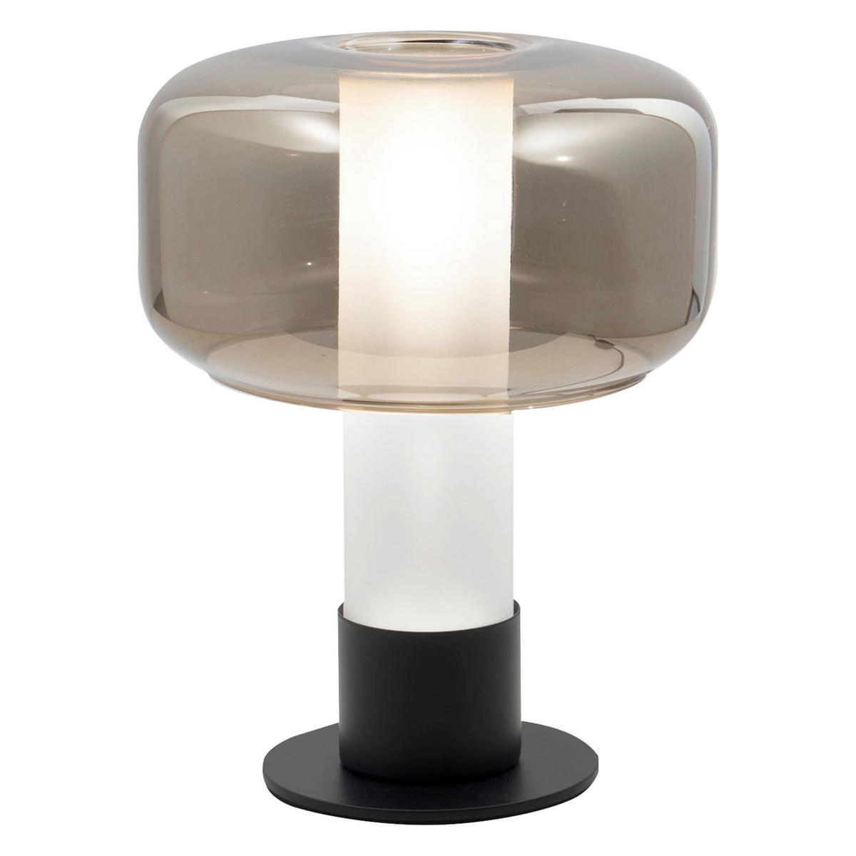 TISCHLEUCHTE Flick 22/28 cm   - Rotbraun/Schwarz, LIFESTYLE, Glas/Metall (22/28cm) - Fabas Luce