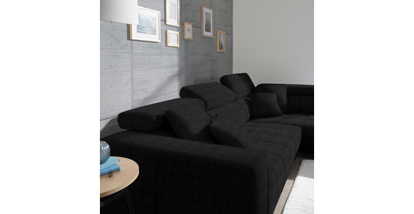 ECKSOFA in Mikrofaser Graphitfarben  - Chromfarben/Graphitfarben, Design, Textil/Metall (301/207cm) - Xora