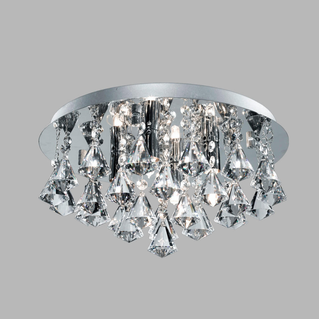 Thumbnail - Searchlight Badezimmer-Deckenleuchte Hanna, Chrom, Metall, Glas, 17.5 cm, Lampen & Leuchten, Innenbeleuchtung, Deckenleu...