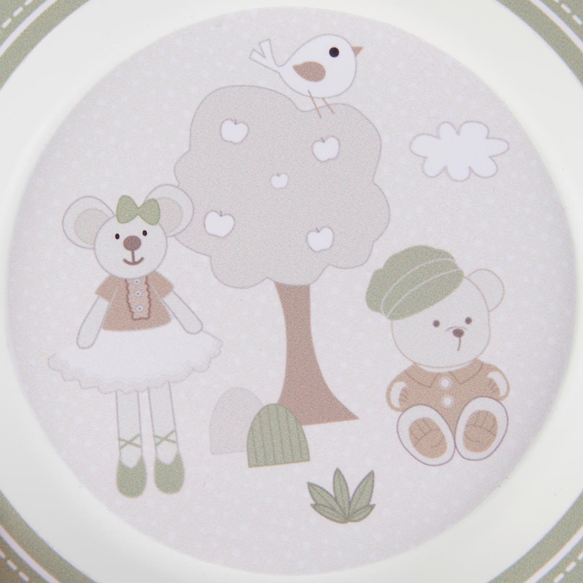DETSKÝ TANIER - hnedá/zelená, Basics, plast (21,5/2,2cm) - My Baby Lou