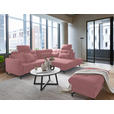 ECKSOFA in Flachgewebe, Leinenoptik Rosa  - Schwarz/Rosa, Design, Textil/Metall (247/208cm) - Xora