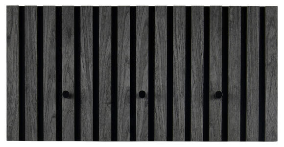GARDEROBENPANEEL  in 60/30/7 cm  - Schwarz/Grau, MODERN, Holzwerkstoff/Textil (60/30/7cm) - Xora