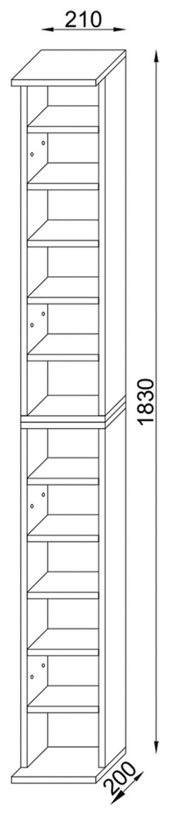 CD-REGAL - Honigeiche/Weiss, Design, Holzwerkstoff (42/183/20cm) - MID.YOU