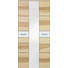 GARDEROBENSCHRANK Kernesche furniert, teilmassiv Eschefarben, Weiß - Eschefarben/Silberfarben, Design, Glas/Holz (90/196/37cm) - CASSANDO
