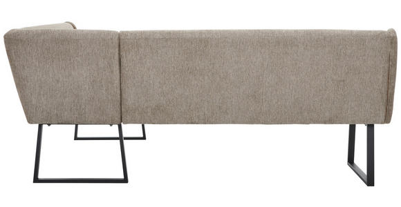 ECKBANK 237/159 cm Webstoff Schwarz, Taupe - Taupe/Schwarz, Design, Textil/Metall (237/159cm) - Novel