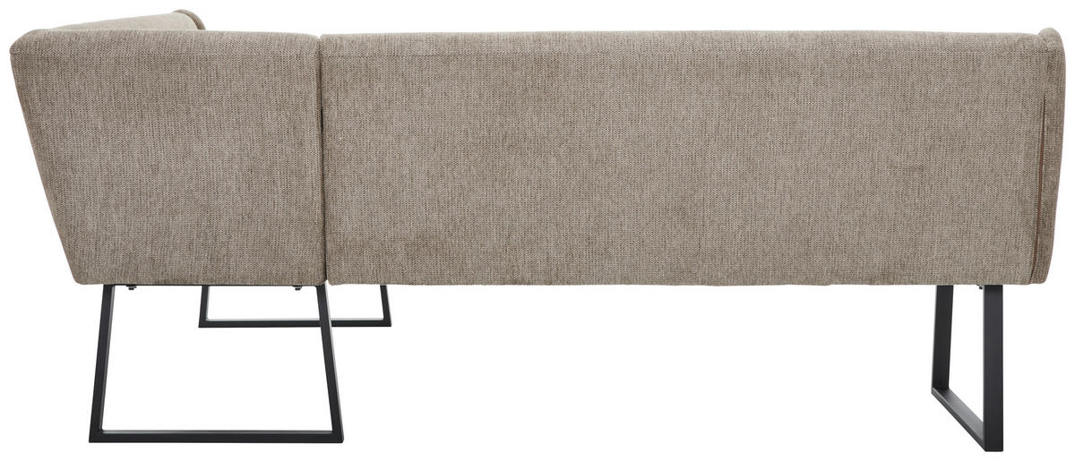 ECKBANK 237/159 cm Webstoff Schwarz, Taupe   - Taupe/Schwarz, Design, Textil/Metall (237/159cm) - Novel